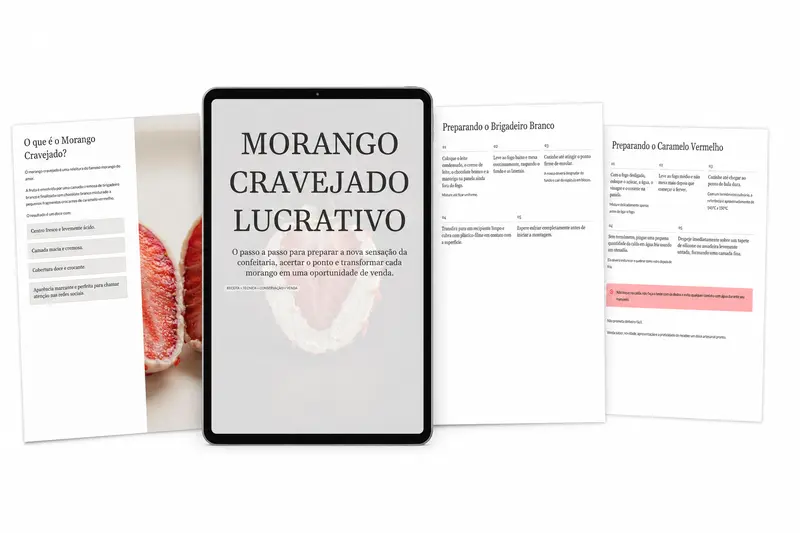 Páginas internas do guia Morango Cravejado Lucrativo